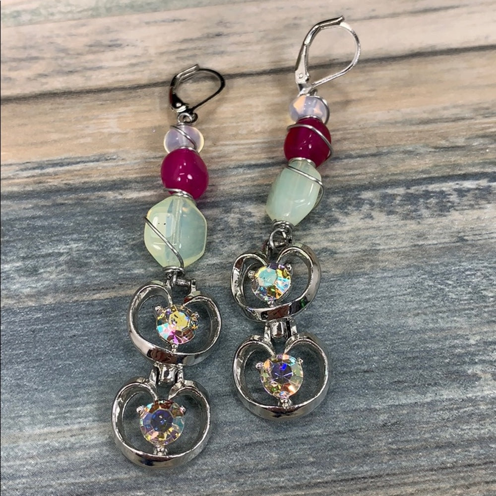 Adorned Crown assemblage rhinestone gemstone trio mix earrings