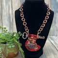 Adorned Crown Jewelry artisan assemblage key enamel keyhole copper necklace