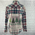 Adorned Crown Textiles altered flannel “Jesus is the reason…Season” size XS