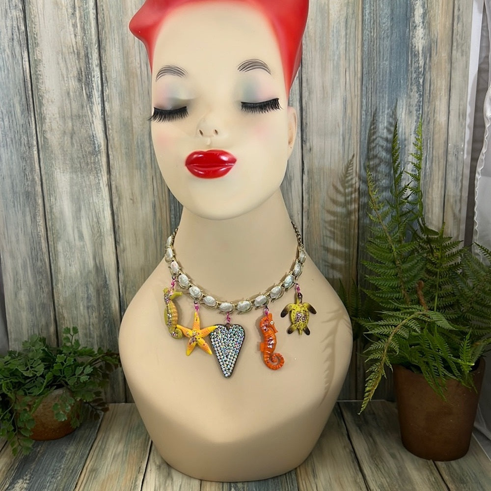 Adorned Crown Artisan Assemblage aquarium collection sea creatures necklace