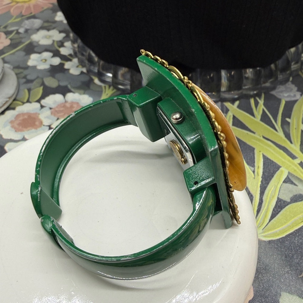 Adorned Crown Jewelry vintage mother of pearl painted watch bangle