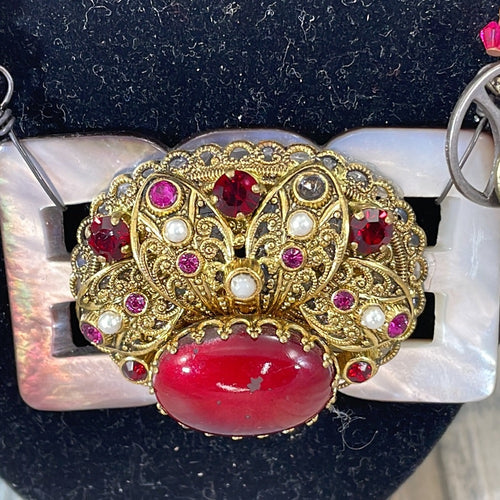 Adorned Crown Artisan assemblage heart cross charm necklace love is the key
