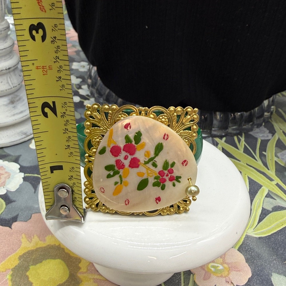 Adorned Crown Jewelry vintage mother of pearl painted watch bangle