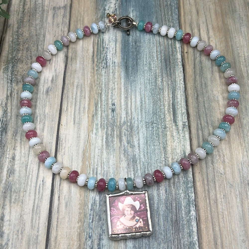 Adorned Crown cowgirl collection theres a cowgirl in all of us jade necklace