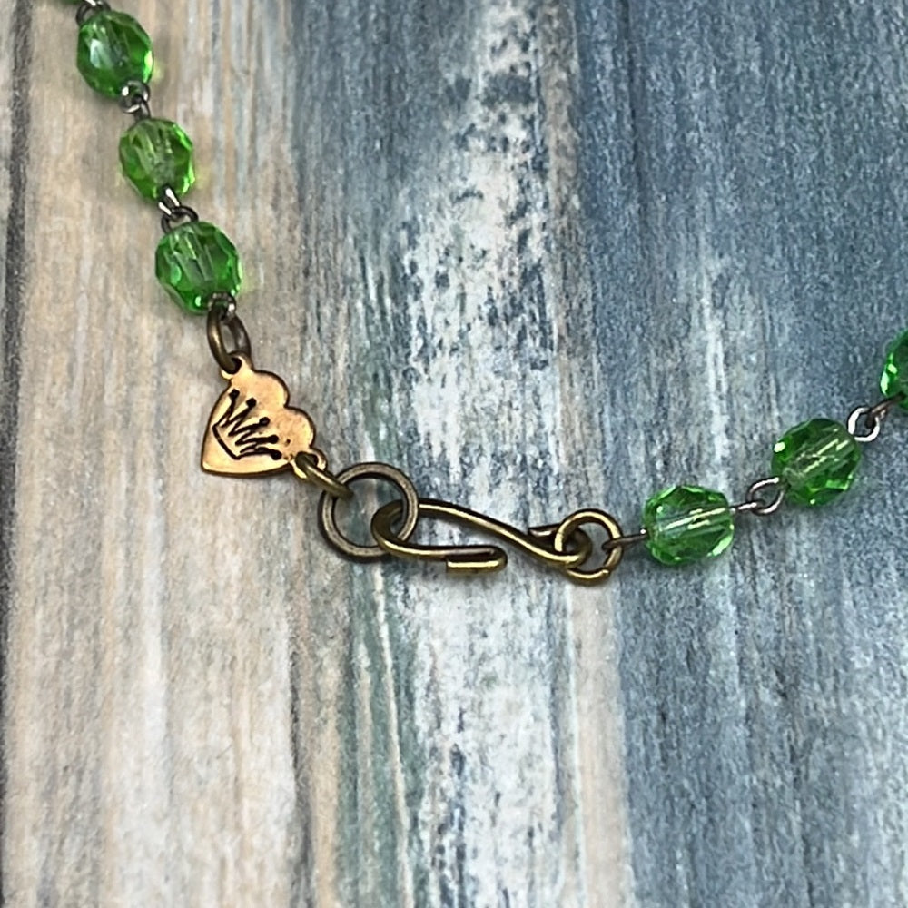 Adorned Crown Artisan Assemblage painted shell leaf autumn color necklace
