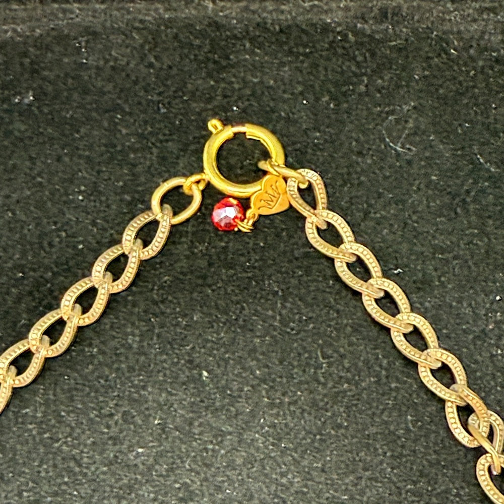 Adorned Crown Jewelry assemblage Christmas rusty jingle bell crystal necklace