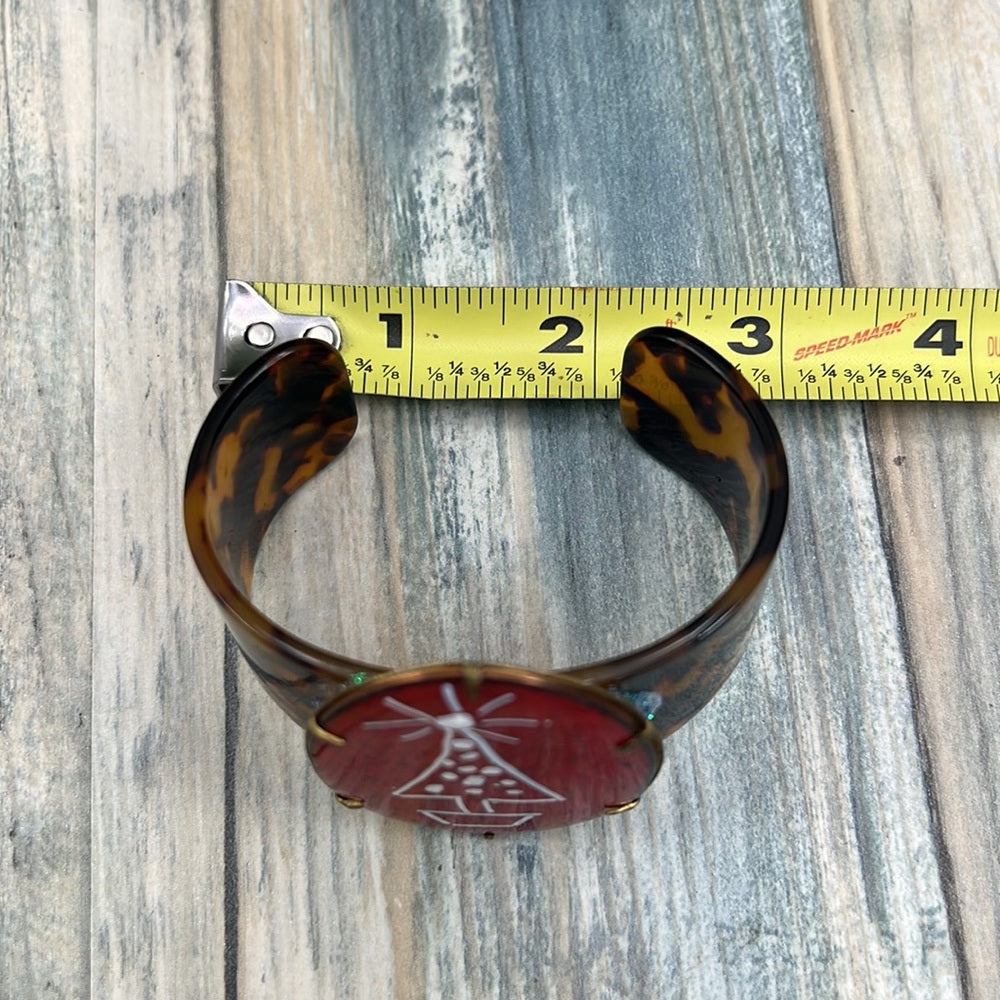Adorned Crown Artisan Assemblage tortoise shell enamel Christmas bracelet