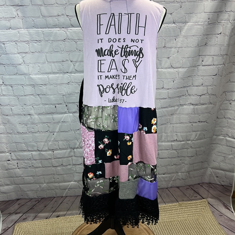 Adorned Crown Artisan Textile open kimono duster faith makes things possible