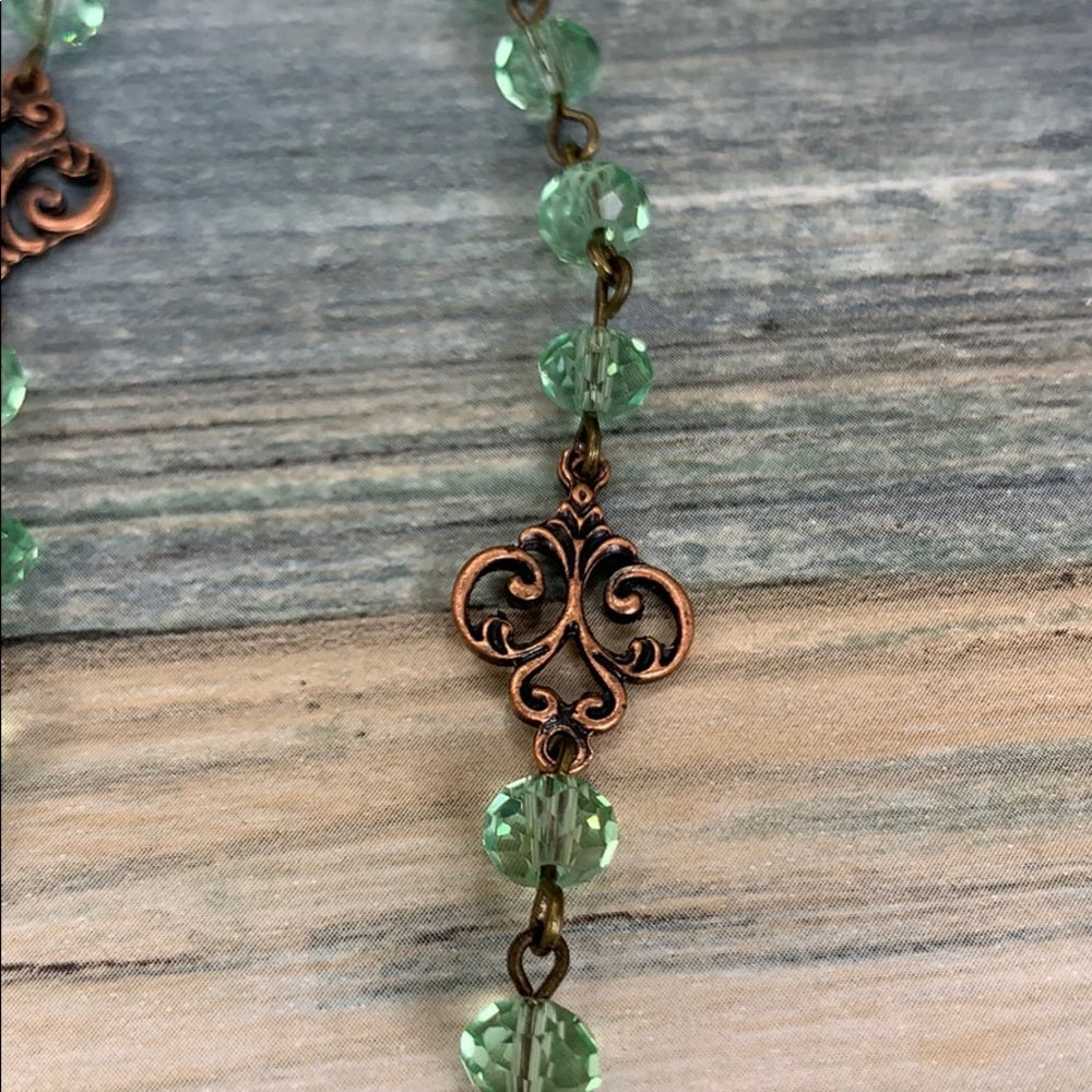 Adorned Crown artisan assemblage GROW Fence garden necklace
