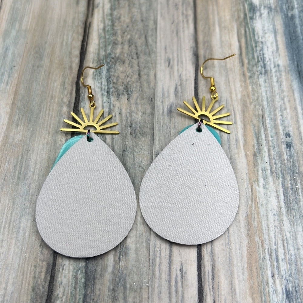 Adorned Crown Artisan Assemblage faux leather acrylic sunrise earrings