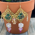 Adorned Crown Jewelry Christmas tree gingerbread snowflake earrings