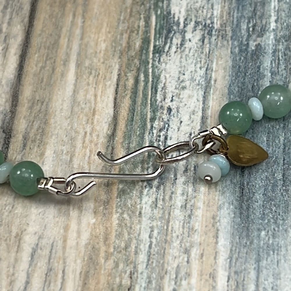 Adorned Crown Artisan Assemblage aventurine jasper Love boy girl necklace