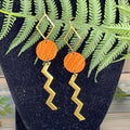 Adorned Crown geometric leather earrings