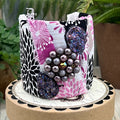 Adorned Crown Artisan Assemblage fabric wrap druzy wide cuff bracelet