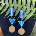 Adorned Crown artisan assemblage moonstone bead French earrings