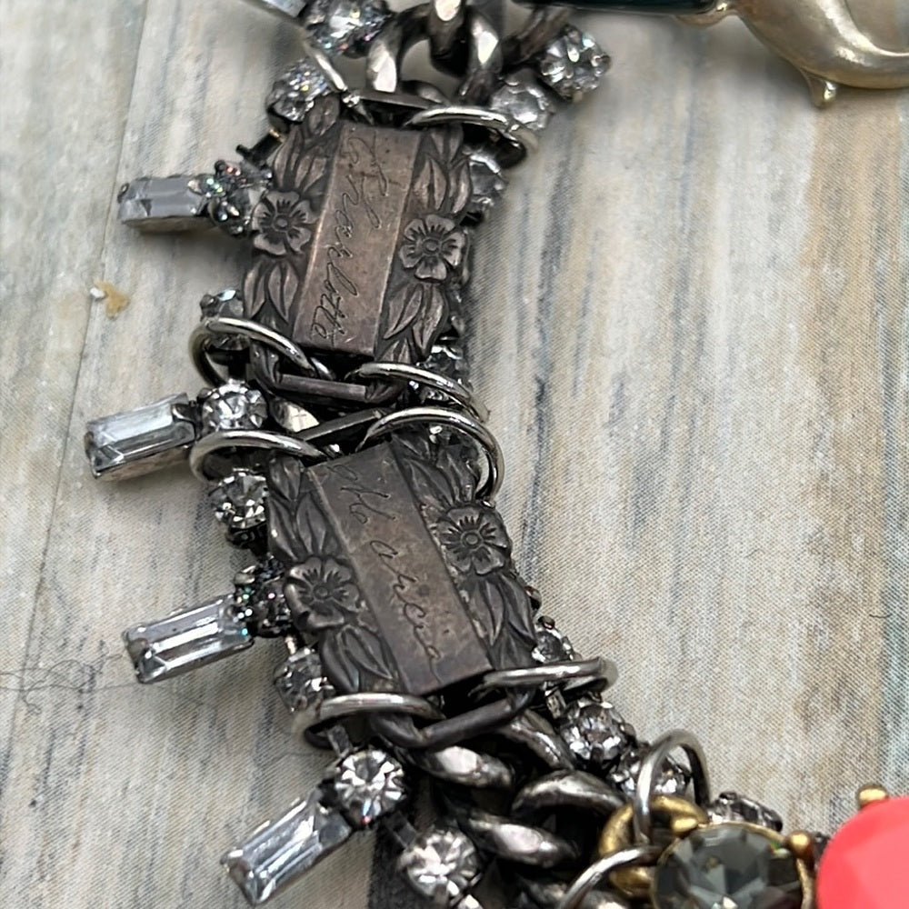 Adorned Crown Artisan Assemblage Victorian name link rhinestone bracelet