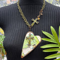 Adorned Crown Jewelry assemblage rusty heart hot mess statement necklace