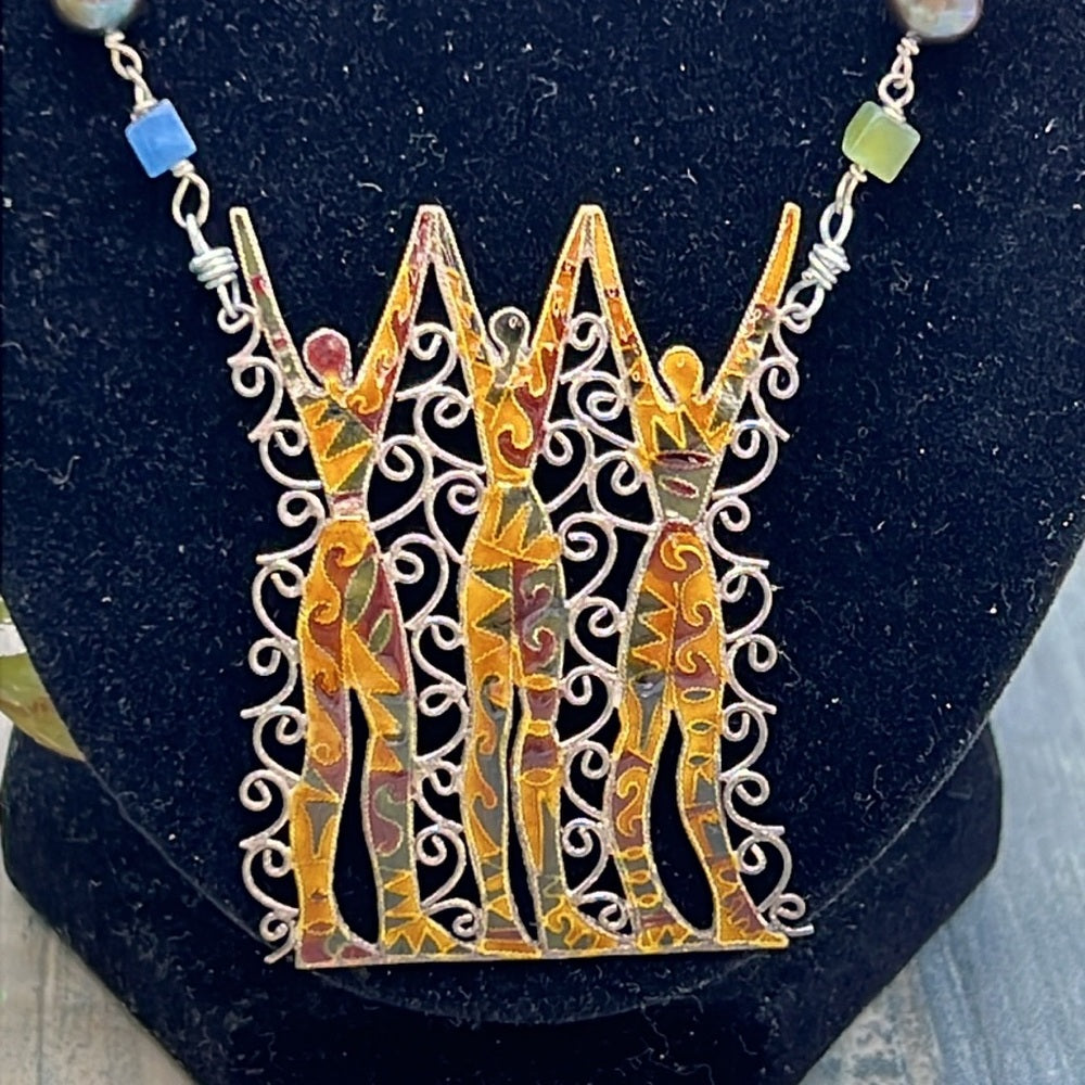 Adorned Crown Jewelry assemblage Sisters Friends pearl gemstone necklace