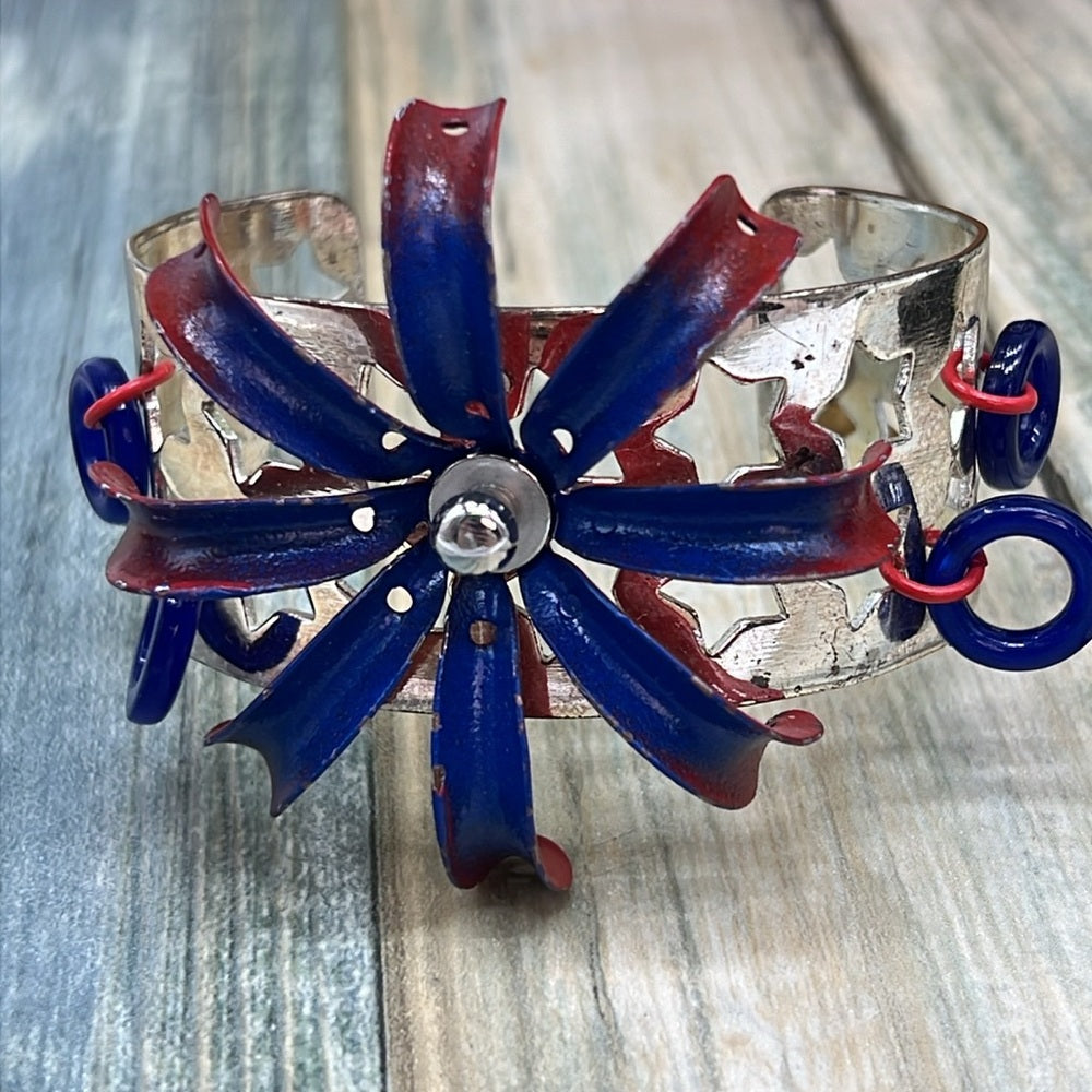 Adorned Crown Jewelry july 4th Independence Day fireworks show cuff bracelet