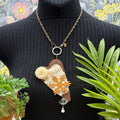 Adorned Crown Jewelry assemblage rusty heart sheet music snowflake necklace