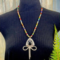 Adorned Crown cowgirl collection bolo bow mixed stone necklace