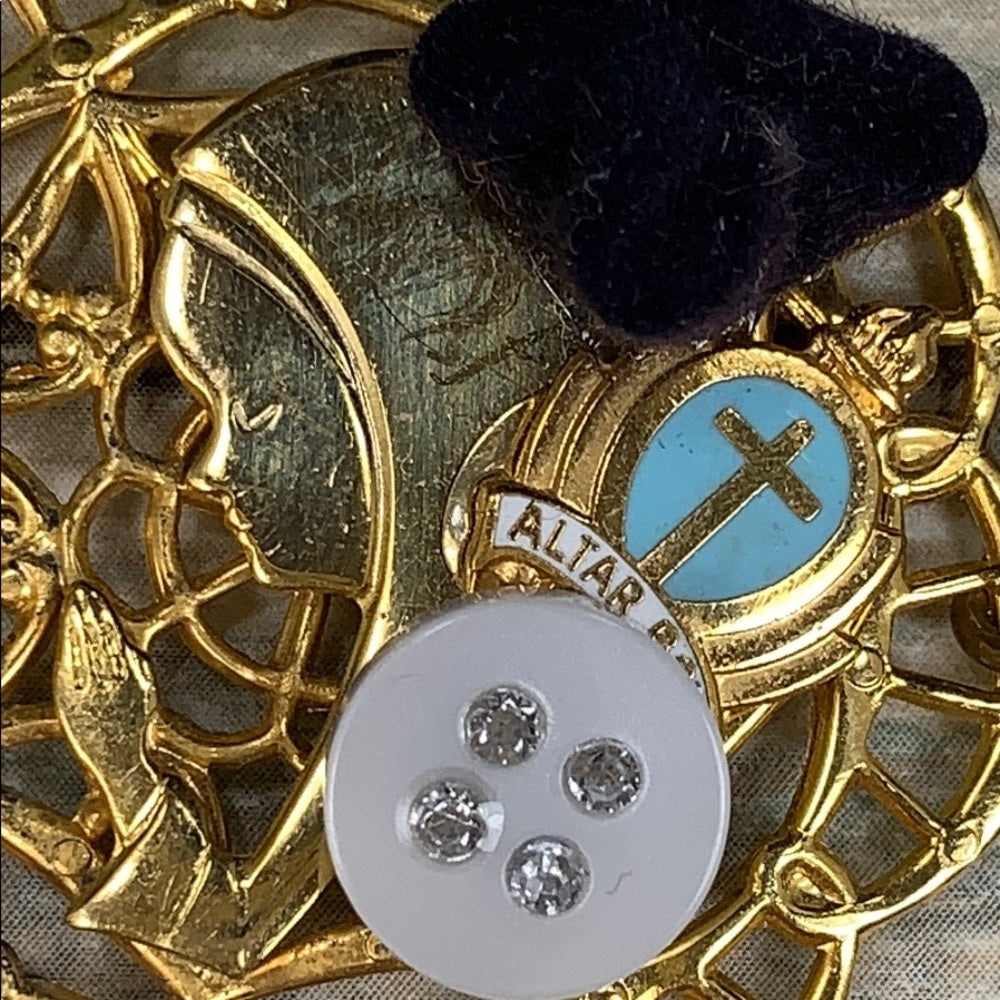 Adorned Crown artisan assemblage prayer crystal heart watch band bracelet