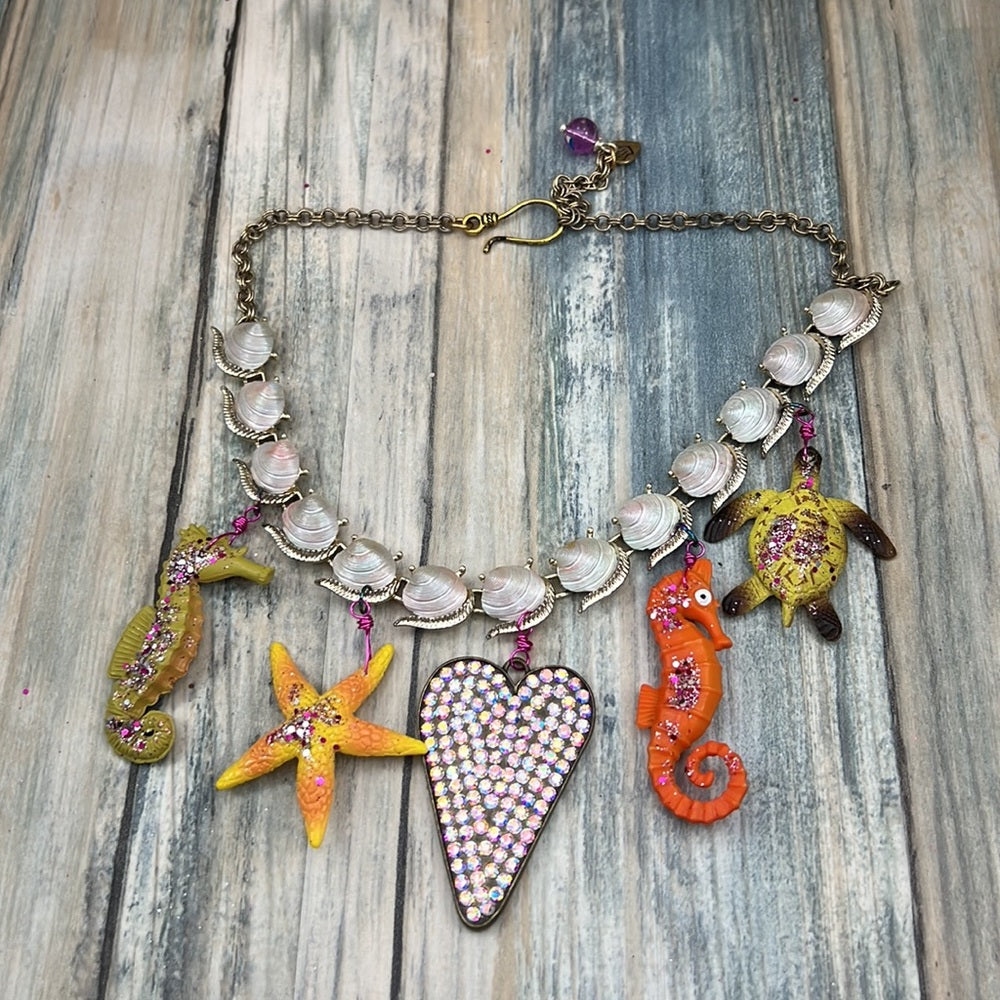 Adorned Crown Artisan Assemblage aquarium collection sea creatures necklace