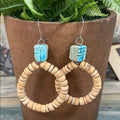 Adorned Crown artisan assemblage coconut bead scarab beach earrings