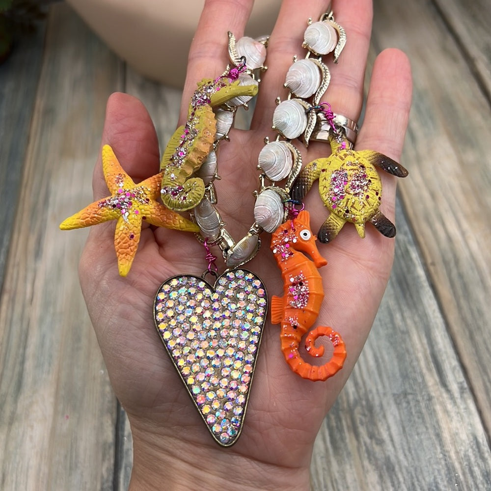 Adorned Crown Artisan Assemblage aquarium collection sea creatures necklace