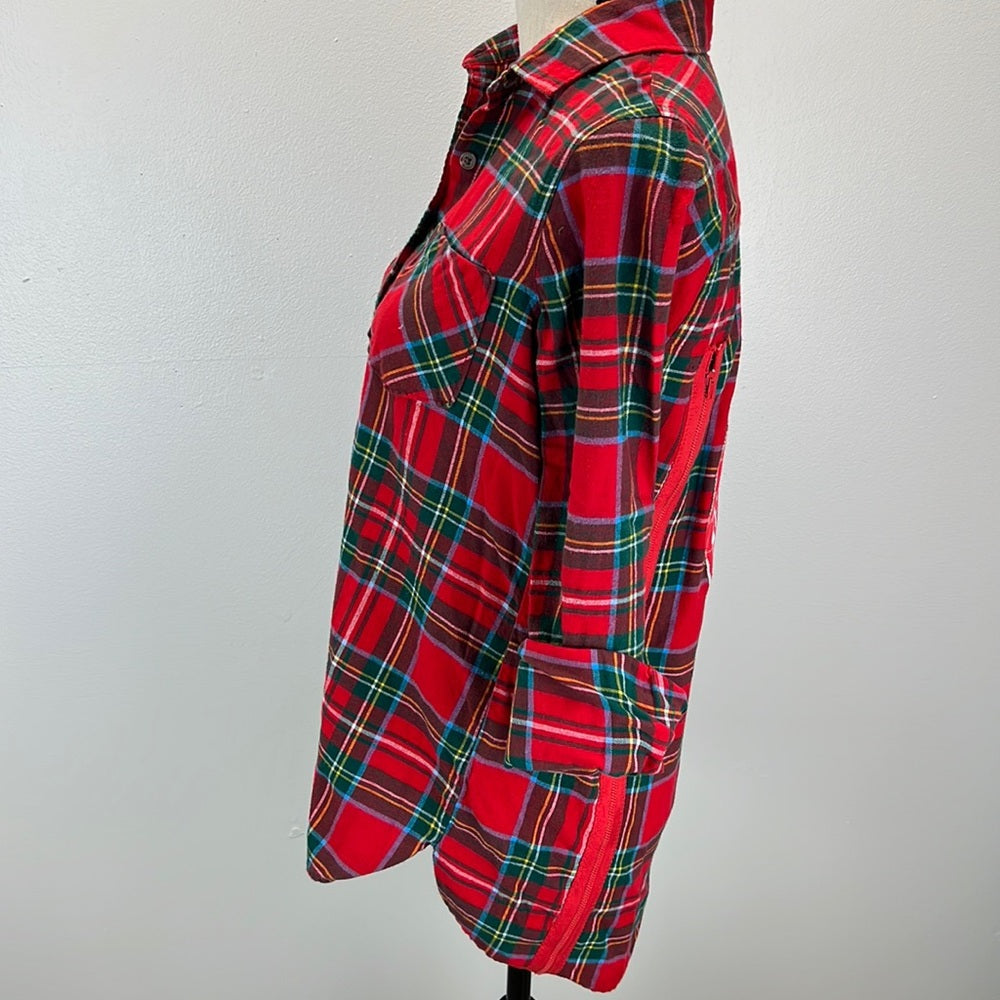 Adorned Crown Textile altered custom flannel Oh Come let us Adore Him shirt