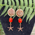 Adorned Crown artisan assemblage autumn seaside beach starfish earrings