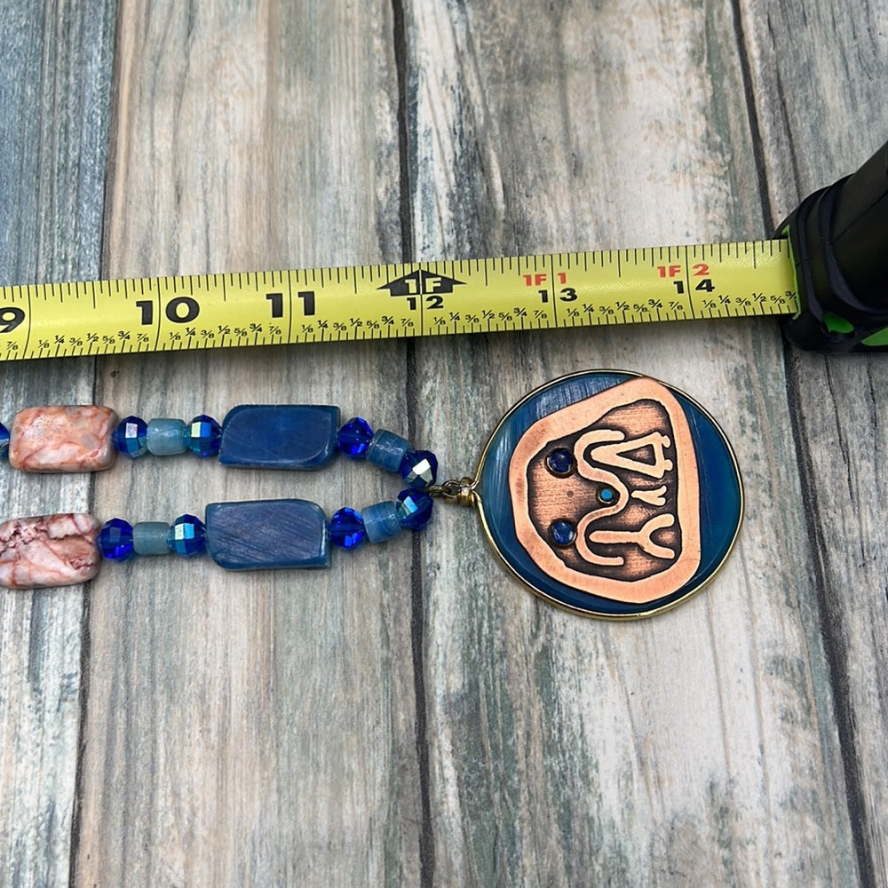 Adorned Crown Artisan assemblage agate copper family pendant jasper necklace