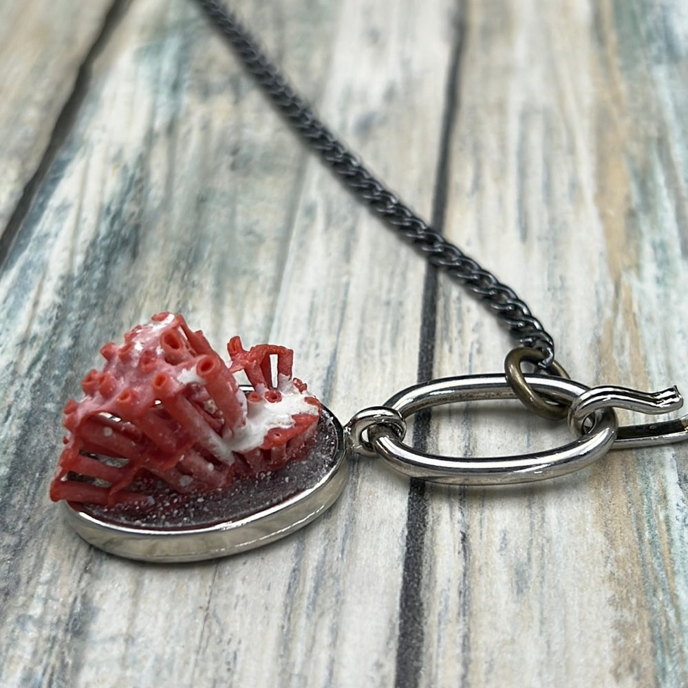 Adorned Crown Artisan Assemblage beaches & butterflies coral necklace