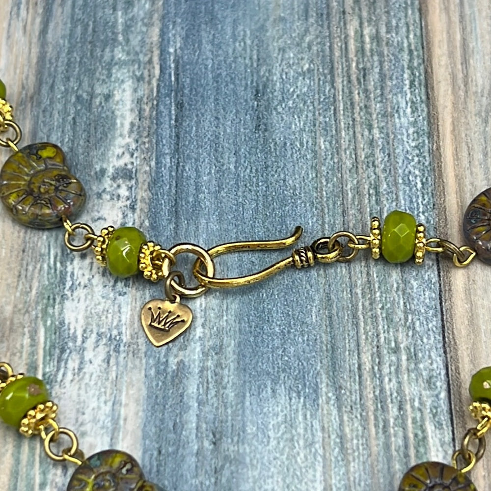 Adorned Crown Assemblage beaches & butterflies starfish fossil bead necklace