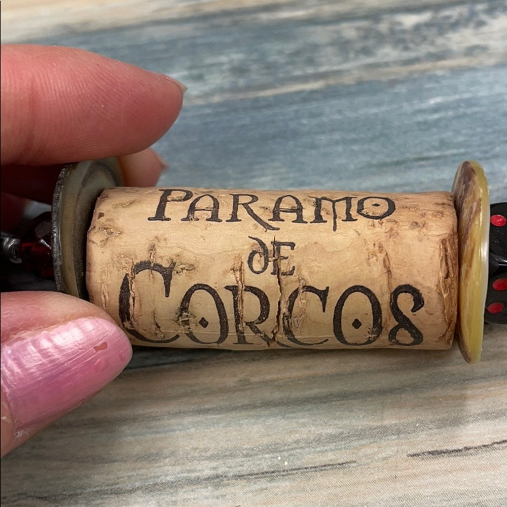 Adorned Crown artisan assemblage wine cork ornament dice domino