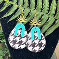 Adorned Crown Artisan Assemblage faux leather acrylic sunrise earrings