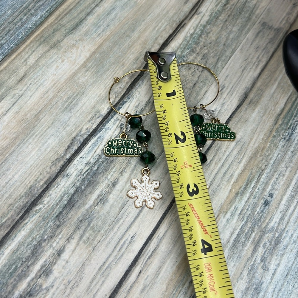 Adorned Crown Jewelry assemblage merry Christmas snowflake earrings