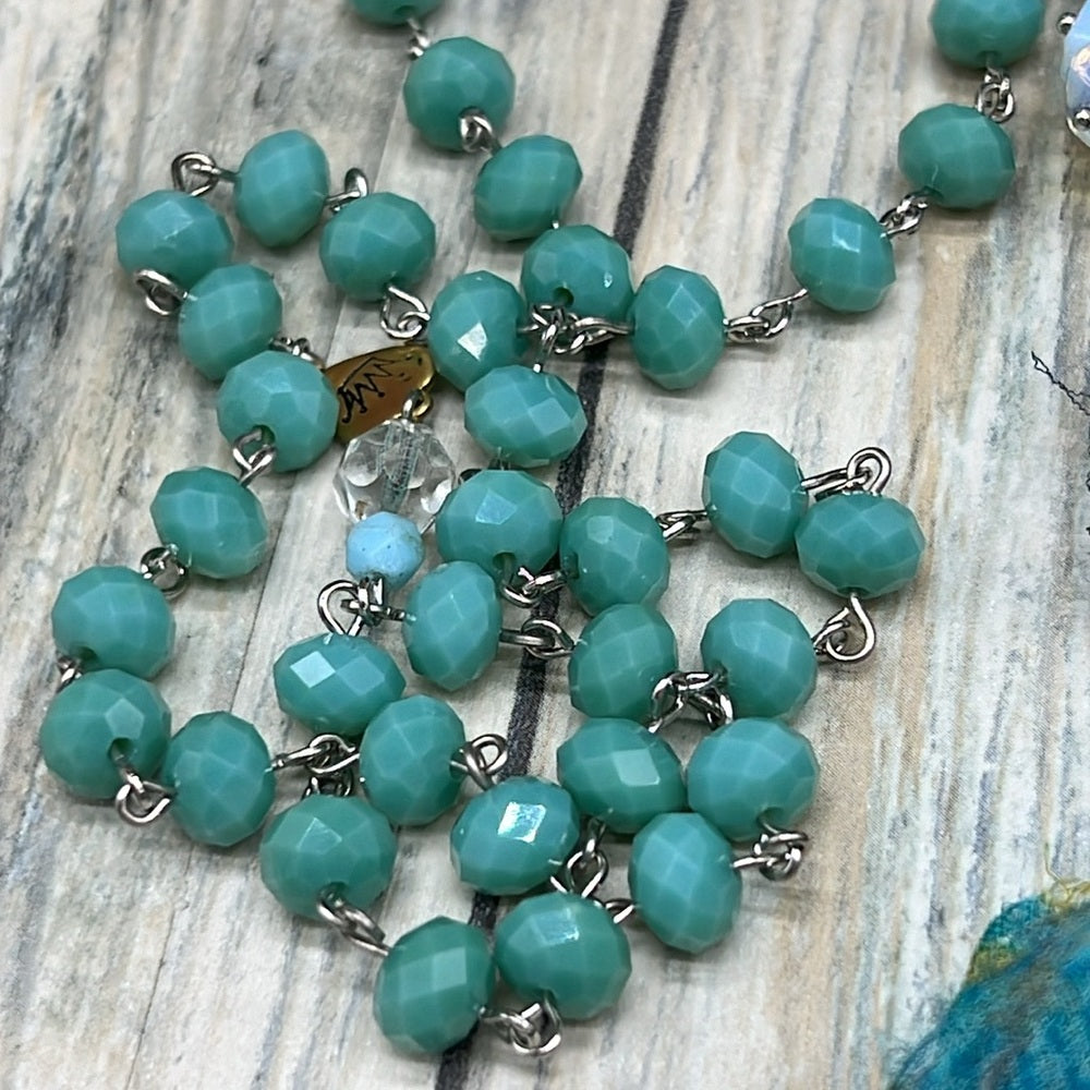 Adorned Crown Jewelry assemblage perseverance run race tassel cross necklace