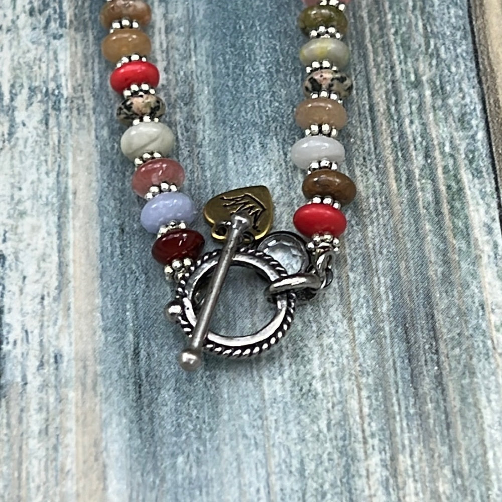 Adorned Crown cowgirl collection bolo bow mixed stone necklace