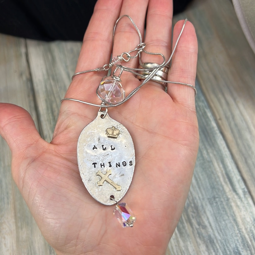 Adorned Crown Artisan Assemblage spoon All Things sterling silver necklace