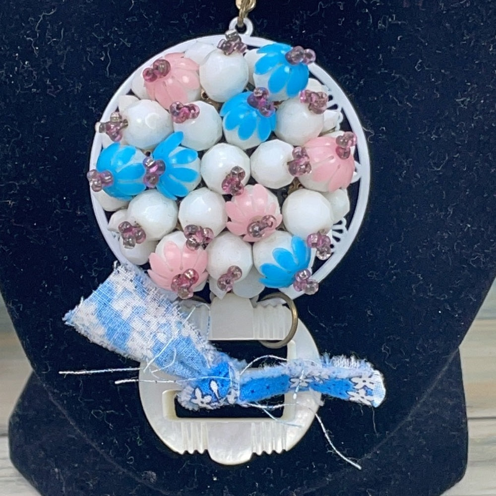Adorned Crown pastel cluster 2 strand beaded necklace