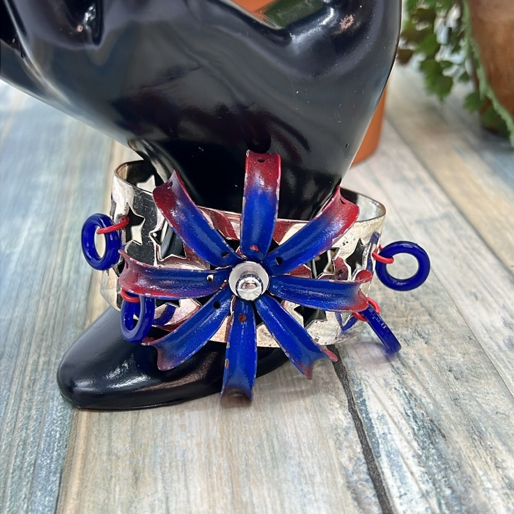 Adorned Crown Jewelry july 4th Independence Day fireworks show cuff bracelet