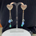 Adorned Crown Jewelry assemblage heart triple stone teardrop earrings