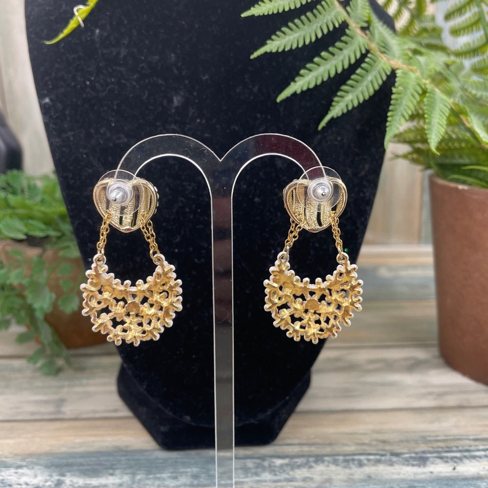 Adorned Crown rhinestone heart post earrings