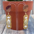 Adorned Crown Jewelry assemblage filigree Wood post quartz cabochon earrings