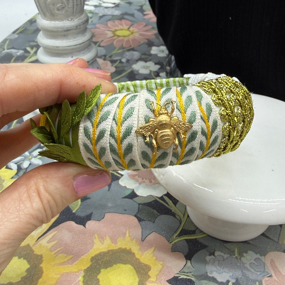Adorned Crown Jewelry spring fling bee bangle bracelet green yellow