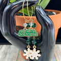 Adorned Crown Jewelry assemblage merry Christmas snowflake earrings