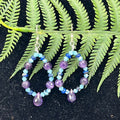 Adorned Crown Artisan Assemblage amethyst jasper blue crystal hoop earrings