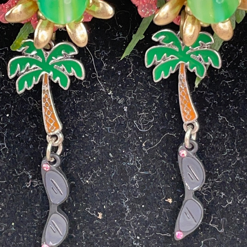 Adorned Crown assemblage tropical vacation sunglasses palm tree earrings