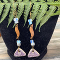 Adorned Crown artisan assemblage Lavender moonstone earrings